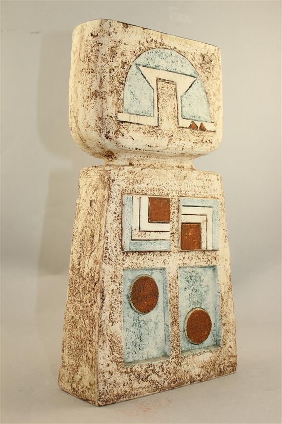 A Troika pottery double slab vase, c.1970, 35.5cm.